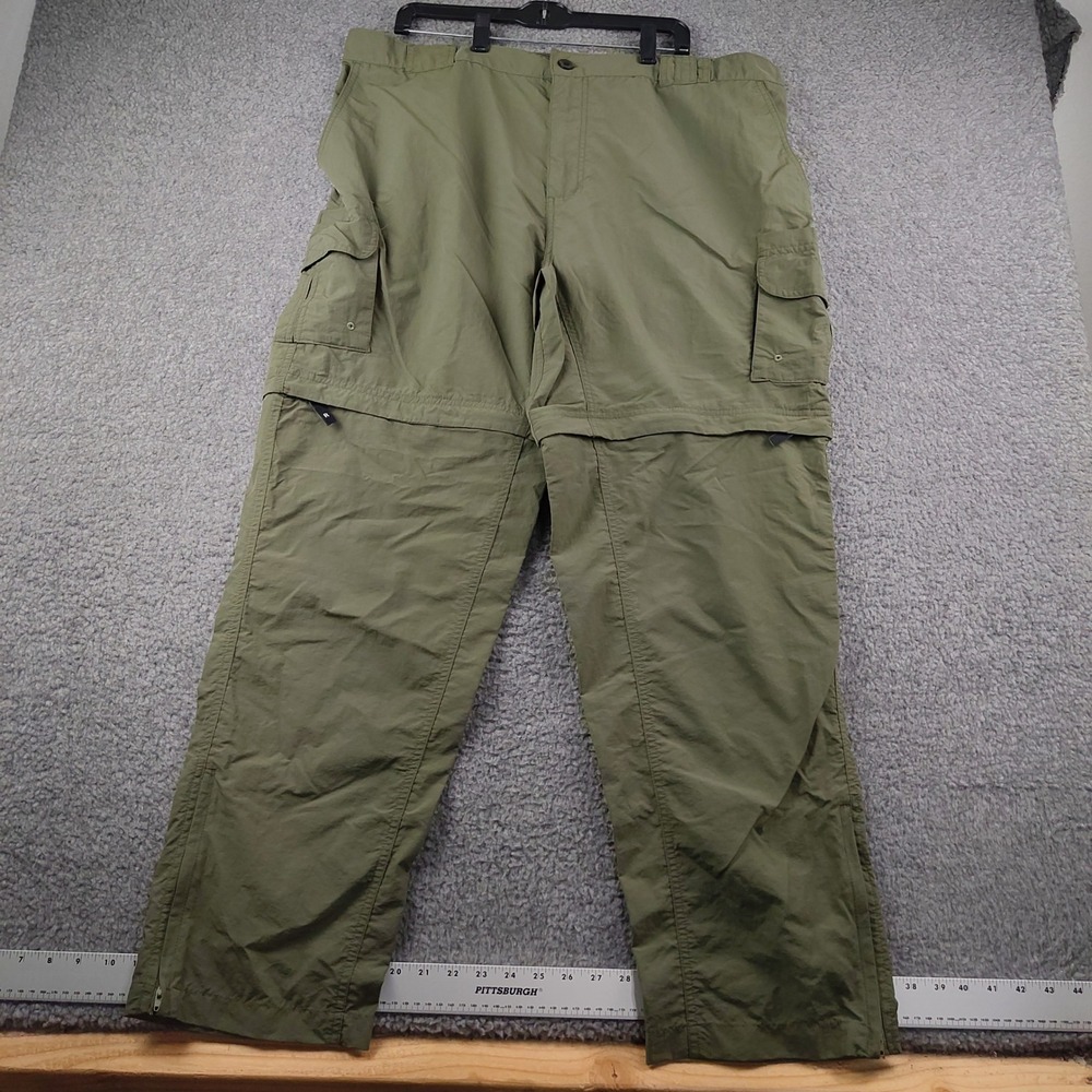 Magellan Outdoors Cargo Pants Men 2XL Fish Gear Convertible Green EUC